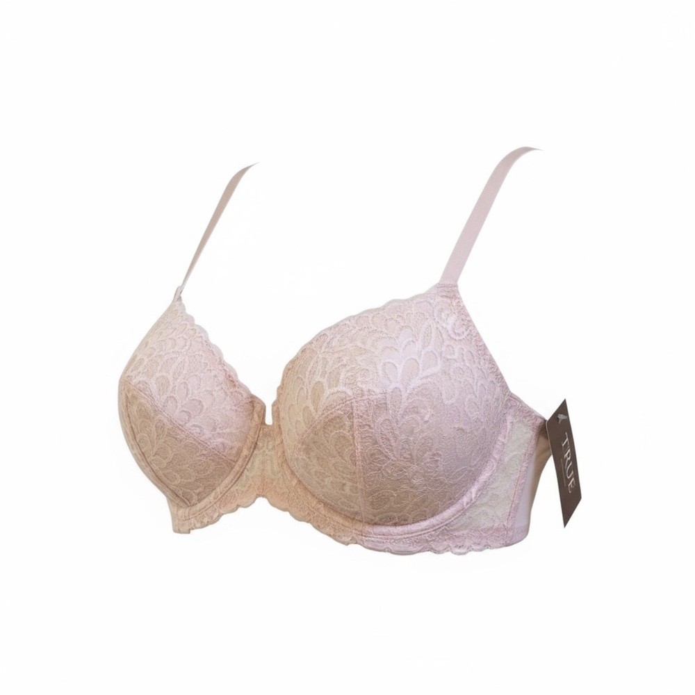 True & Co Gramercy Balconette Bra Blush Pink Lace NWT